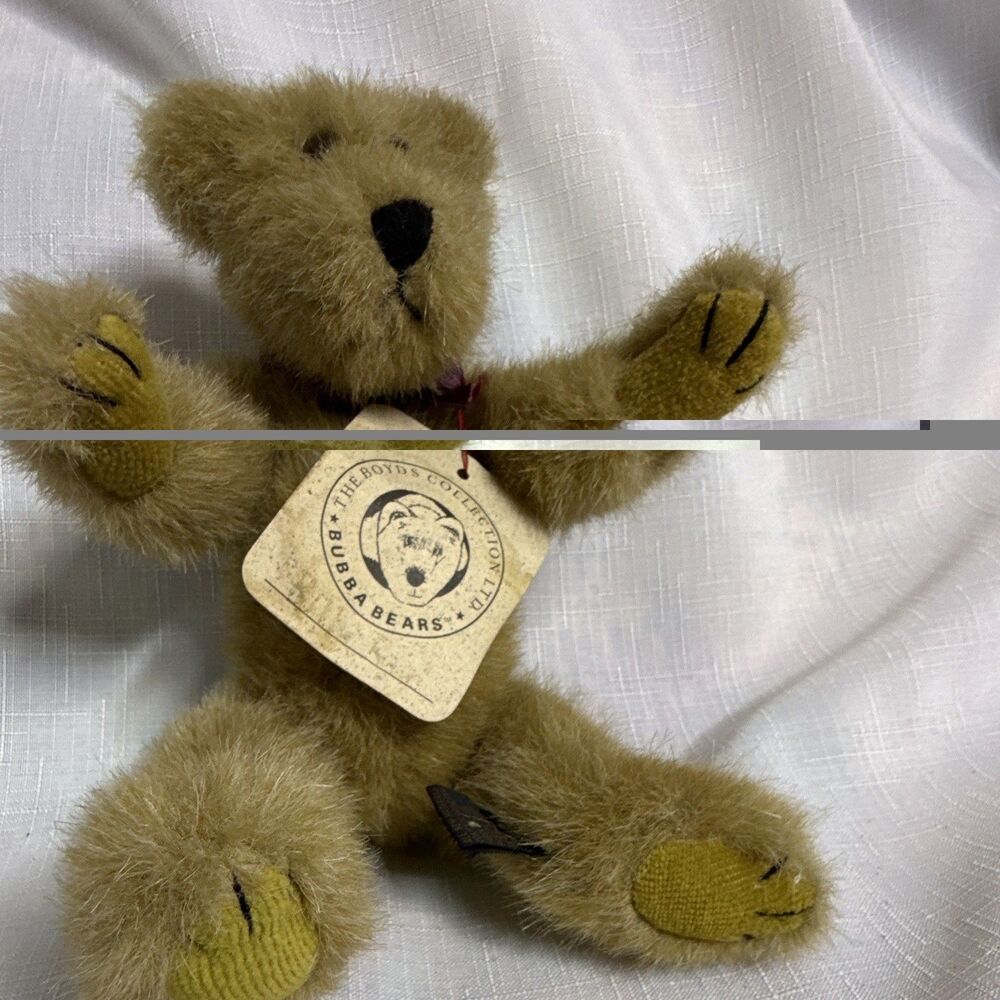 The Boyds Collection Ltd Bubba Bears Tan Plush Teddy Bear Black Eyes 8 in